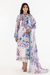 Stitched Floral Satin Printed Shirt